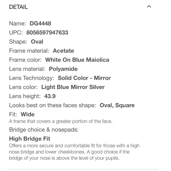 Authentic DOLCE & GABBANA DG 4448 WHITE/BLUE SILVER 51/20/145 women Sunglasses - Picture 14 of 15